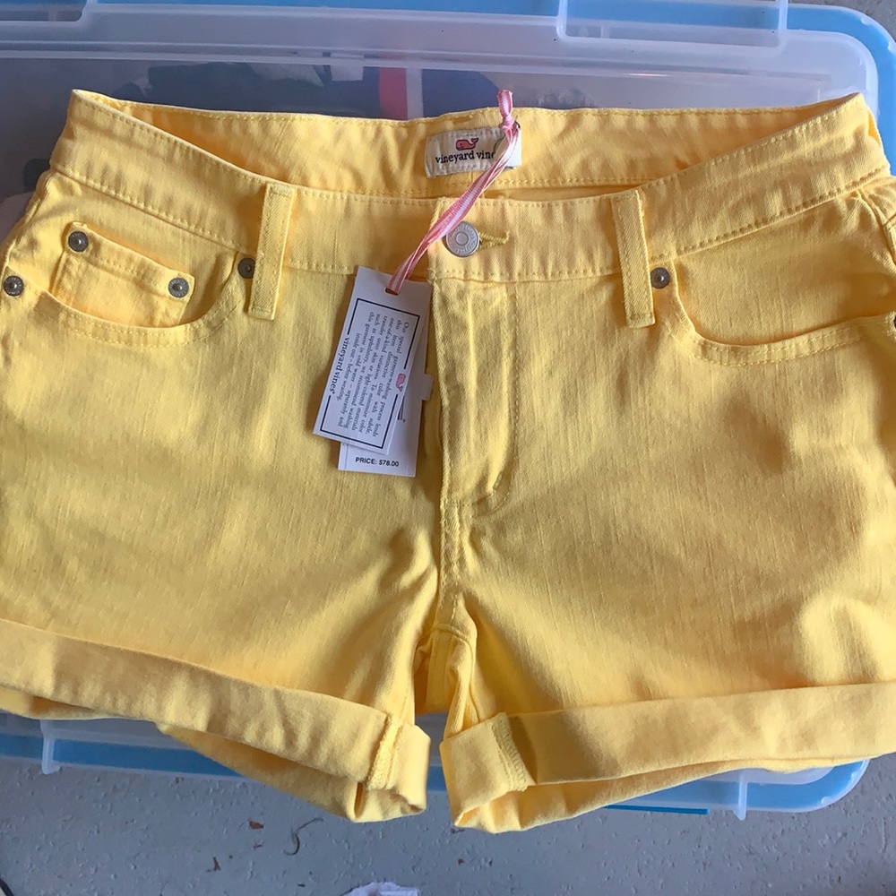 Vineyard Vines Yellow Denim Short NWT